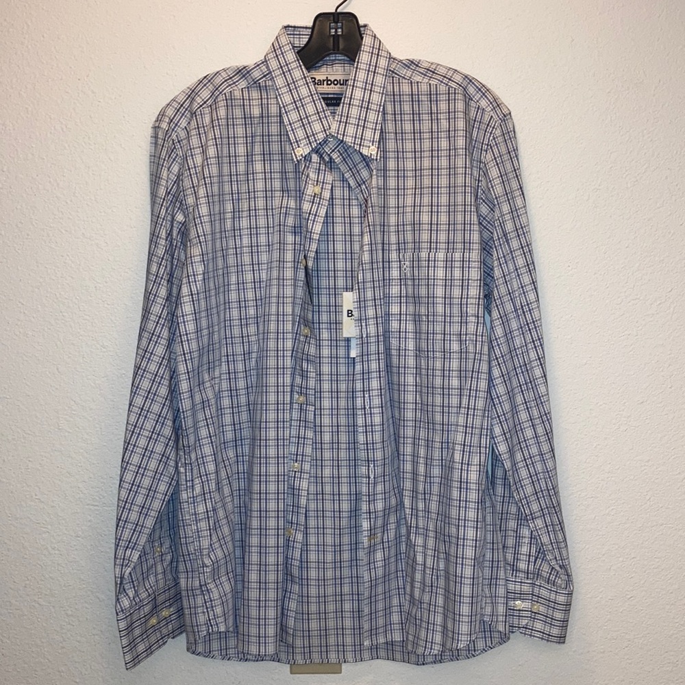 Barbour regular fit shirt, size M, Hadleigh Navy